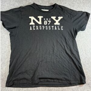 Aeropostale NY 87 Shirt Mens 2XL Black Comfort Basic Tee Grunge Streetwear